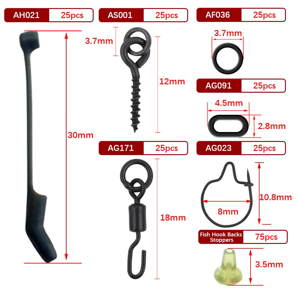 225 x Carp Fishing Swivels Hoo - Fishing Hook Box ulasan dan harga