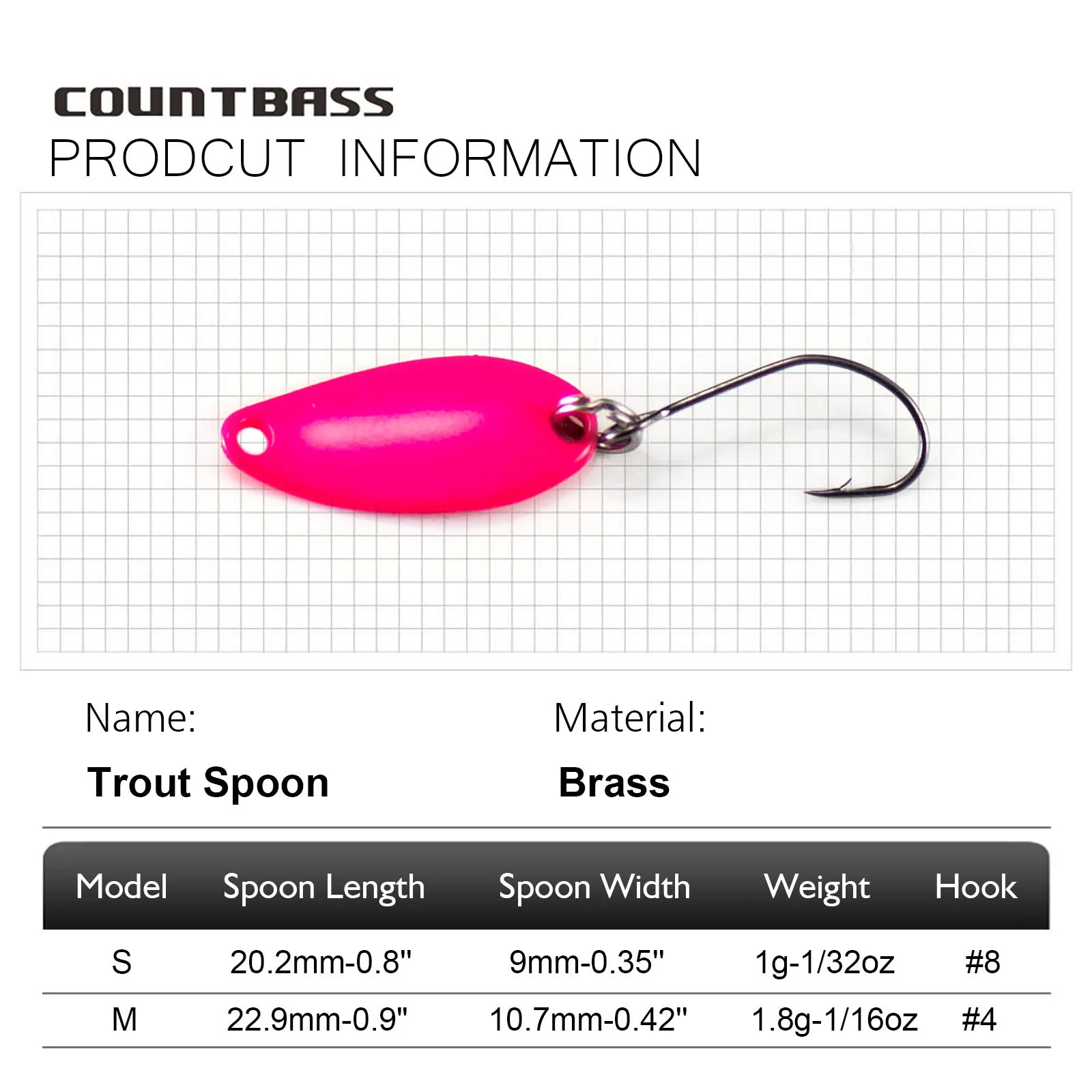 Countbass Trout Spoon With Kor - Fishing Hook Size ulasan dan harga