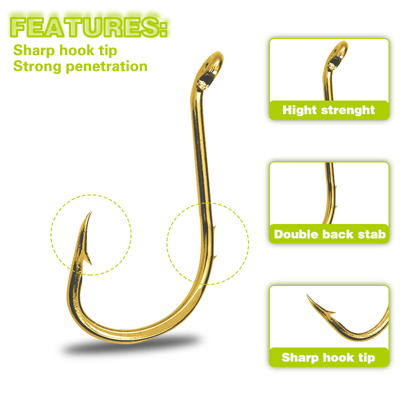 50pcs Fishing Octopus Hooks, S - Fishing Hook Circle ulasan dan harga